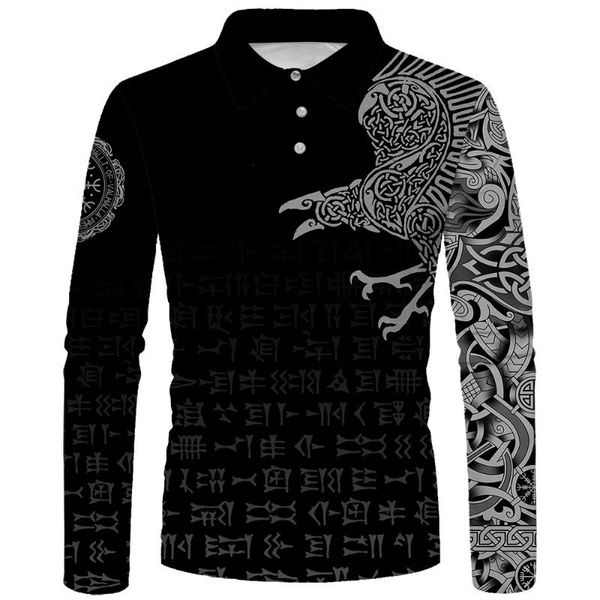 men's polos 3d printing shirt short-sleeved loose european size quick-drying long-sleeved lapel t-shirt viking, White;black
men's polos 3d printing shirt short-sleeved loose european size quick-drying long-sleeved lapel t-shirt viking, White;black