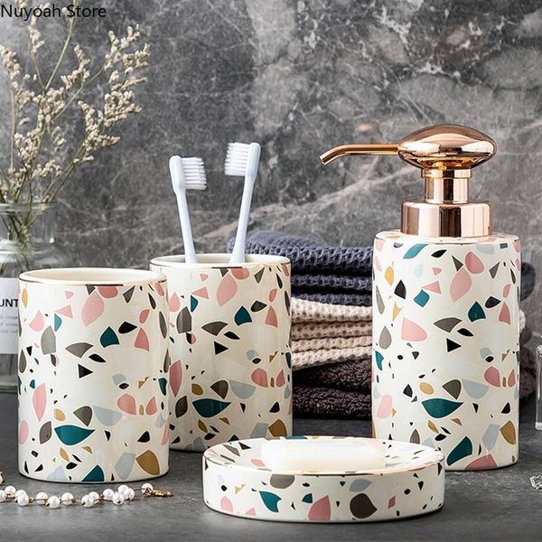 nordic ceramic bathroom supplies creative household toothbrush cup lotion bottle soap dish decoration accessories bath accessory set
nordic ceramic bathroom supplies creative household toothbrush cup lotion bottle soap dish decoration accessories bath accessory set