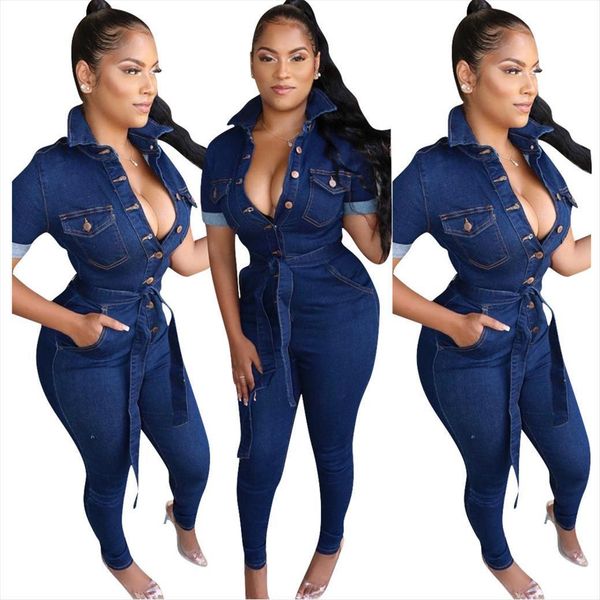 denim jeans turn down womens jumpsuits collar short sleeve single breasted one piece, Black;white
denim jeans turn down womens jumpsuits collar short sleeve single breasted one piece, Black;white