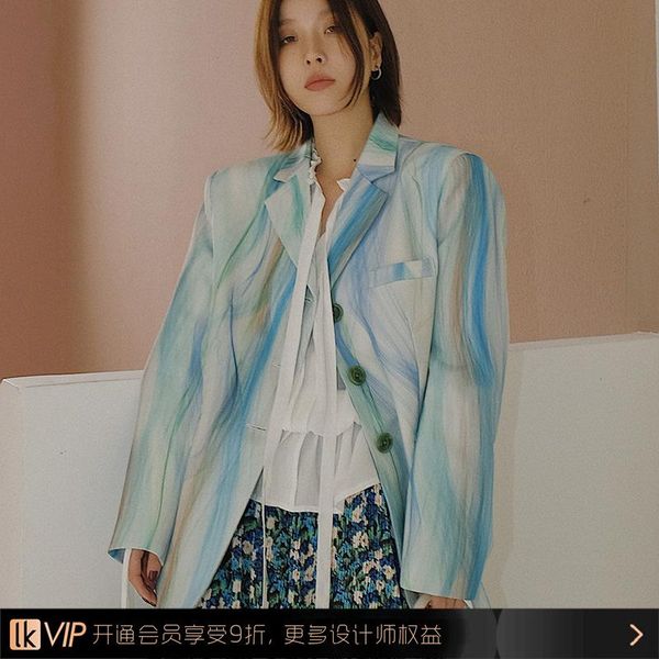 women's suits & blazers spring fashion original cropped jacket ancient sense abstract oil painting printing retro small suit women loos, White;black
women's suits & blazers spring fashion original cropped jacket ancient sense abstract oil painting printing retro small suit women loos, White;black