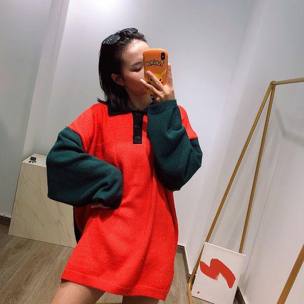 color polo shirt 8576 korean autumn and winter wool sweater color blocked pocket lapel long sleeve fashion women's wear, White
color polo shirt 8576 korean autumn and winter wool sweater color blocked pocket lapel long sleeve fashion women's wear, White