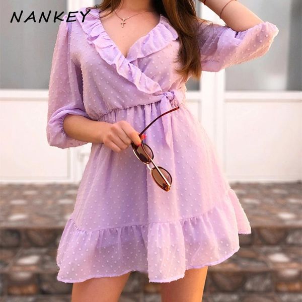 casual dresses nankey v neck boho beach dress ruffle 3/4 sleeve women summer holiday mini vestido 2021, Black;gray
casual dresses nankey v neck boho beach dress ruffle 3/4 sleeve women summer holiday mini vestido 2021, Black;gray