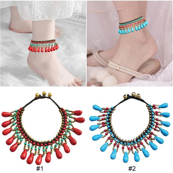 anklets bohemia bead anklet stone pendant fashion charm ankle bracelet summer beach foot jewelry for women gift, Red;blue
anklets bohemia bead anklet stone pendant fashion charm ankle bracelet summer beach foot jewelry for women gift, Red;blue
