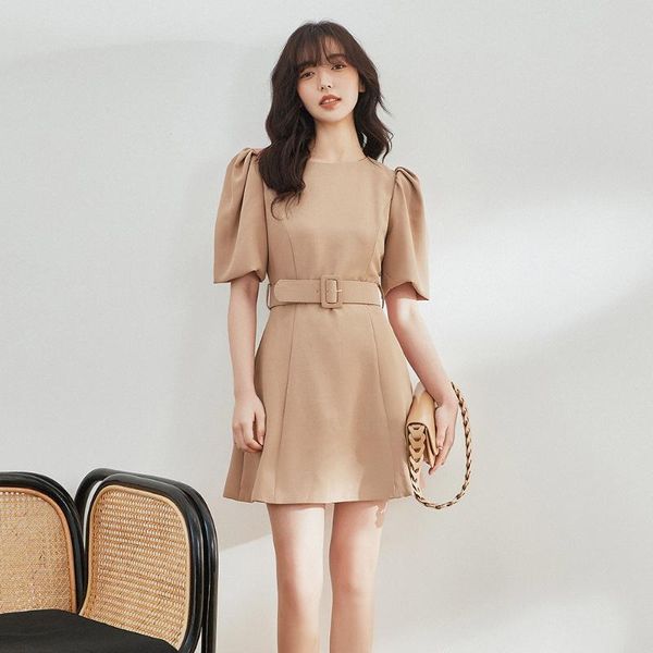 casual dresses rongtai 2021 spring and summer style elegant french round neck solid color design bubble sleeve short dress, Black;gray
casual dresses rongtai 2021 spring and summer style elegant french round neck solid color design bubble sleeve short dress, Black;gray