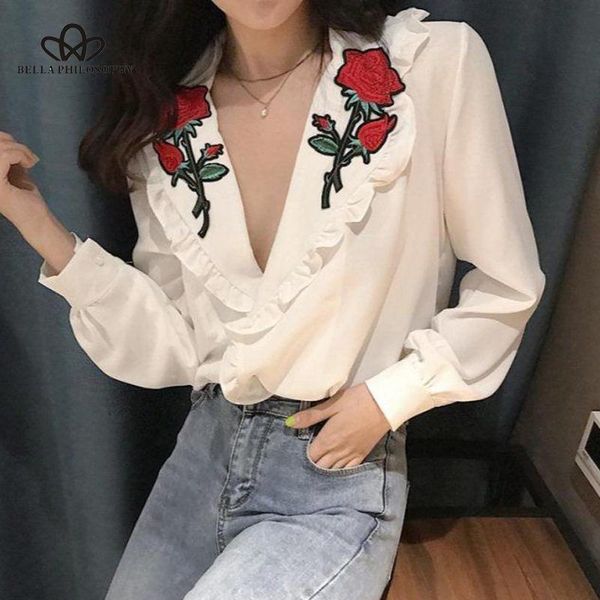 women's blouses & shirts philosophy v neck flower design pleated blouse women retro turn down collar long sleeve solid blusas spring st, White
women's blouses & shirts philosophy v neck flower design pleated blouse women retro turn down collar long sleeve solid blusas spring st, White