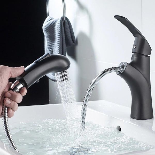 basin faucets brass black/chrome bathroom pull out faucet button mode flush any angle cold water sink mixer tap
basin faucets brass black/chrome bathroom pull out faucet button mode flush any angle cold water sink mixer tap