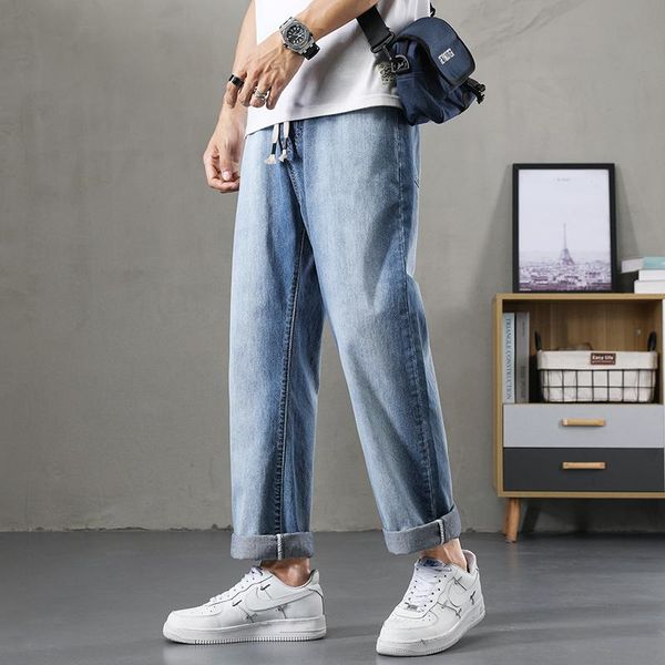 men's jeans slovey 2021 summer wide-legged straight loose casual korean style trendy, Blue
men's jeans slovey 2021 summer wide-legged straight loose casual korean style trendy, Blue