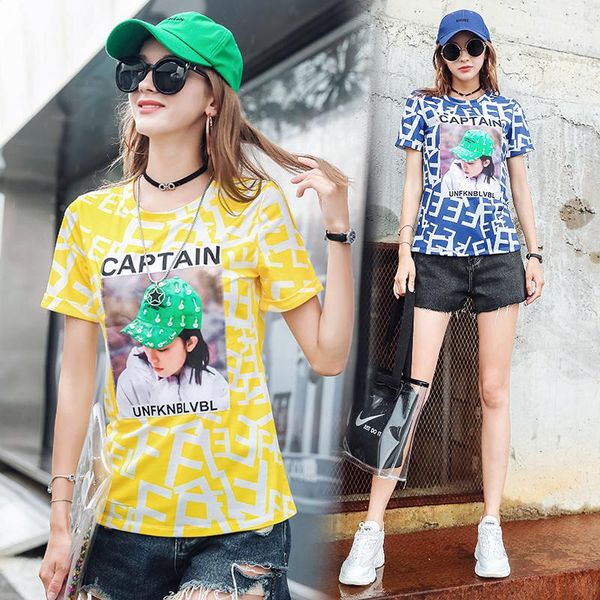 summer new style contrast color fashion printing pattern half sleeve t-shirt women loose round neck short sleeve top, White
summer new style contrast color fashion printing pattern half sleeve t-shirt women loose round neck short sleeve top, White