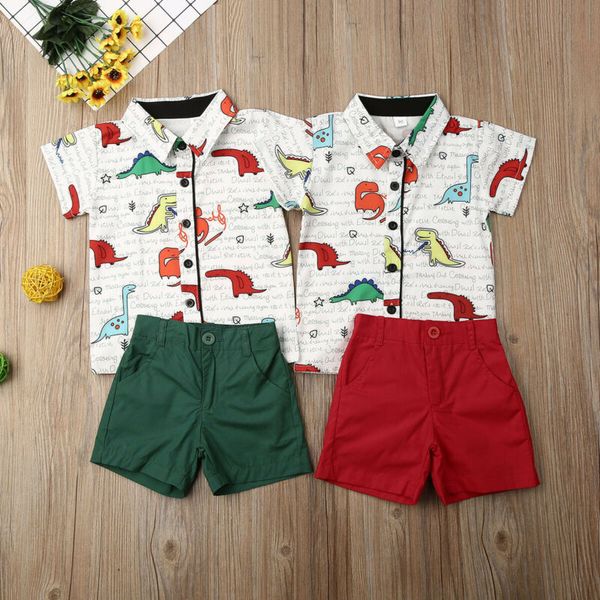 1-6years baby boys set cute animal dinosaur print shirt boys red green shorts baby boy outfits toddler kids clothing, White;black
1-6years baby boys set cute animal dinosaur print shirt boys red green shorts baby boy outfits toddler kids clothing, White;black