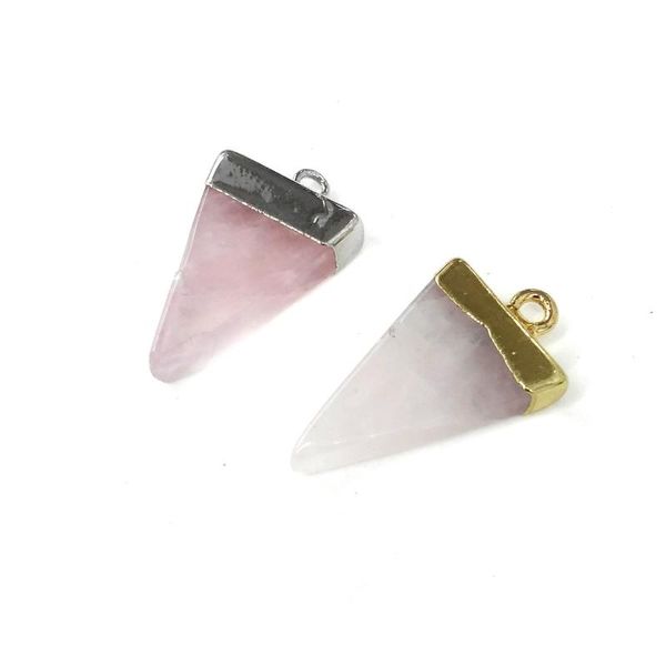 charms natural stone pendant triangle shaped flake rose quartz for jewelry making diy bracelet necklace earring accessories, Bronze;silver
charms natural stone pendant triangle shaped flake rose quartz for jewelry making diy bracelet necklace earring accessories, Bronze;silver