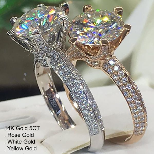 cluster rings 14k gold 5 moissanite diamond ring women round luxury classic trendy wedding party engagement anniversary 5ct d color, Golden;silver
cluster rings 14k gold 5 moissanite diamond ring women round luxury classic trendy wedding party engagement anniversary 5ct d color, Golden;silver