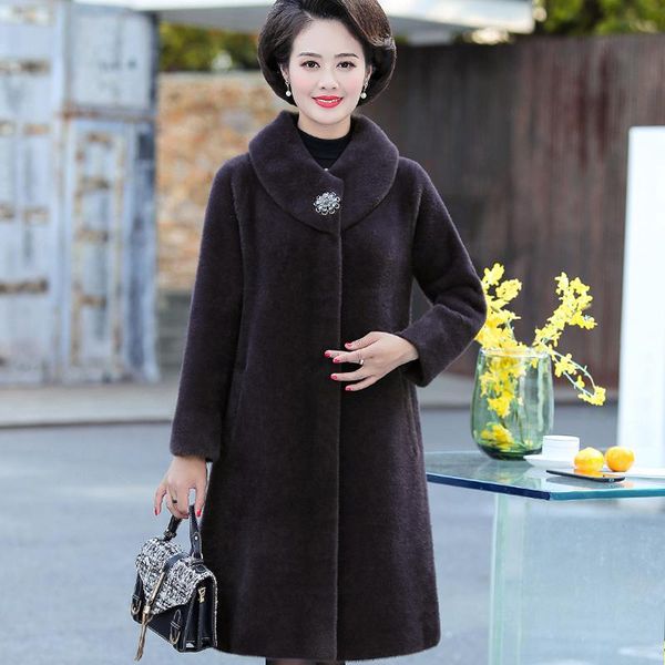 women's wool & blends autumn winter woolen jacket female imitate mink velvet overcoat loose medium long plus size mother casual outerwe, Black
women's wool & blends autumn winter woolen jacket female imitate mink velvet overcoat loose medium long plus size mother casual outerwe, Black