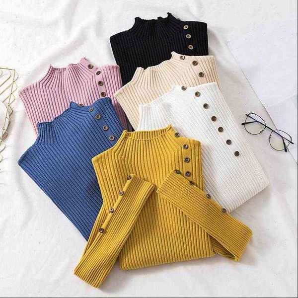 women sweater winter knitted turtleneck button solid sweaters and pullovers long sleeve korean sueter mujer casual regular jumper, White;black
women sweater winter knitted turtleneck button solid sweaters and pullovers long sleeve korean sueter mujer casual regular jumper, White;black