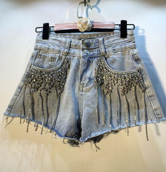 women's jeans jean shorts for women 2021 summer heavy diamond tassel high waist thin burrs denim ladies pants harajuku, Blue
women's jeans jean shorts for women 2021 summer heavy diamond tassel high waist thin burrs denim ladies pants harajuku, Blue