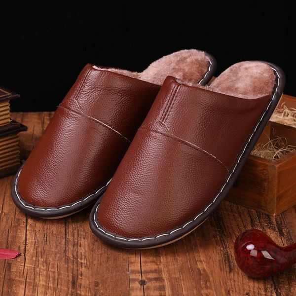 genuine leather slippers women autumn and winter home couples men warm slipper, Black
genuine leather slippers women autumn and winter home couples men warm slipper, Black