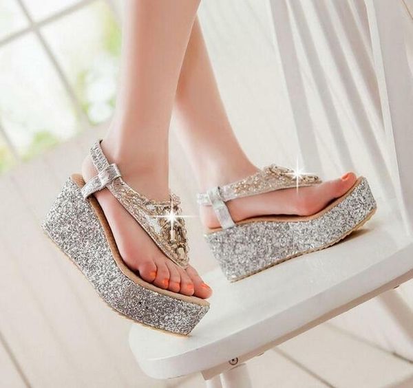 glitter womens sequins summer platform wedge heels flip flops sandals plus size 34-47 bling shoes gold sliver 2021 slippers, Black
glitter womens sequins summer platform wedge heels flip flops sandals plus size 34-47 bling shoes gold sliver 2021 slippers, Black