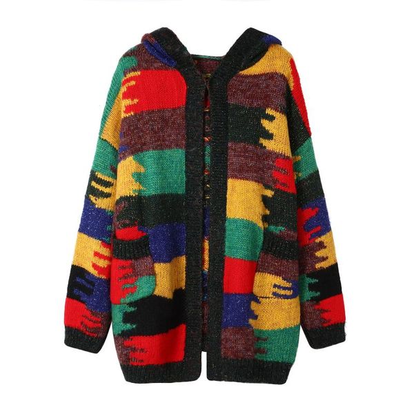 women's sweaters micosoni england style fall and winter 2021 loose lazy hooded long wool knitted cardigan sweater jacket rainbow, White;black
women's sweaters micosoni england style fall and winter 2021 loose lazy hooded long wool knitted cardigan sweater jacket rainbow, White;black