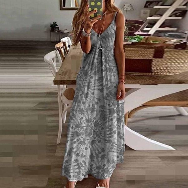 casual dresses summer maxi dress women robe floral printed long sleeveless v-neck plus size loose vestidos p4, Black;gray
casual dresses summer maxi dress women robe floral printed long sleeveless v-neck plus size loose vestidos p4, Black;gray