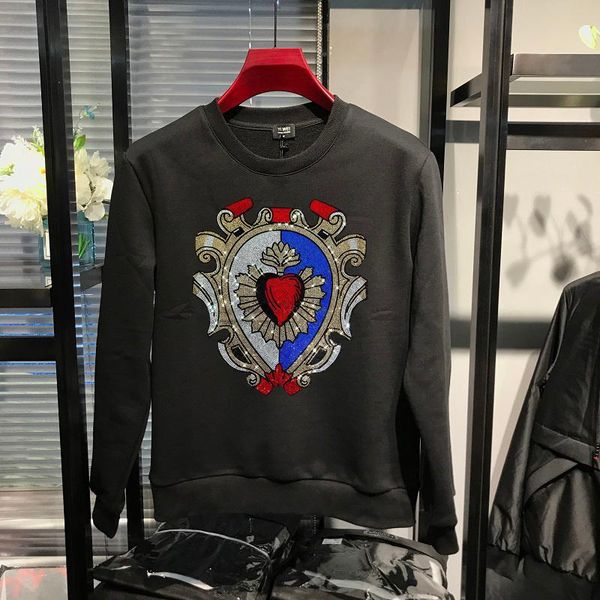 men's hoodies & sweatshirts plus velvet thickening pullover luxury drilling male hoody long sleeve fashion couples, Black
men's hoodies & sweatshirts plus velvet thickening pullover luxury drilling male hoody long sleeve fashion couples, Black