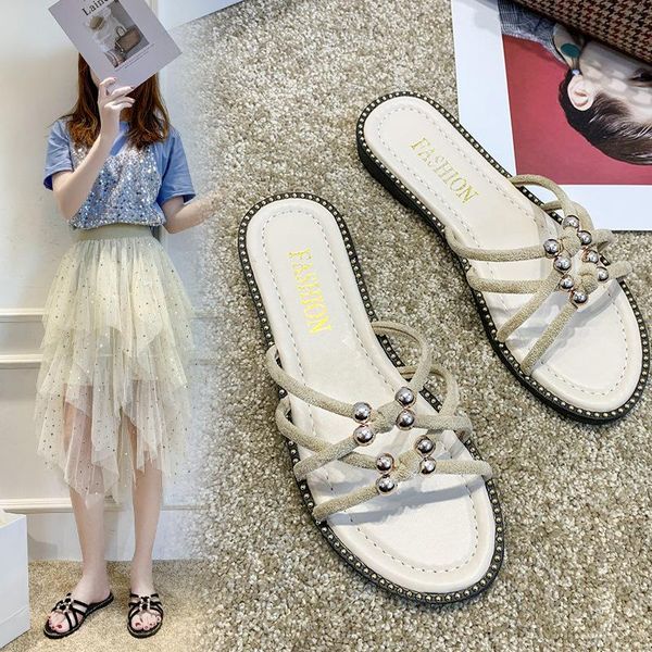 slippers fashion casual suede women's beaded decorative summer party flip-flop shoes, Black
slippers fashion casual suede women's beaded decorative summer party flip-flop shoes, Black