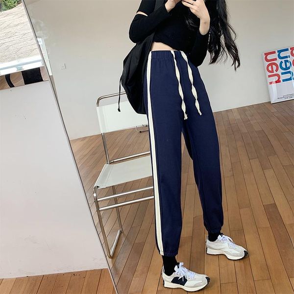 women's pants & capris drawstring sweatpants pantalones mujer slim blue high waist striped joggers harem pant bottom casual straight wi, Black;white
women's pants & capris drawstring sweatpants pantalones mujer slim blue high waist striped joggers harem pant bottom casual straight wi, Black;white