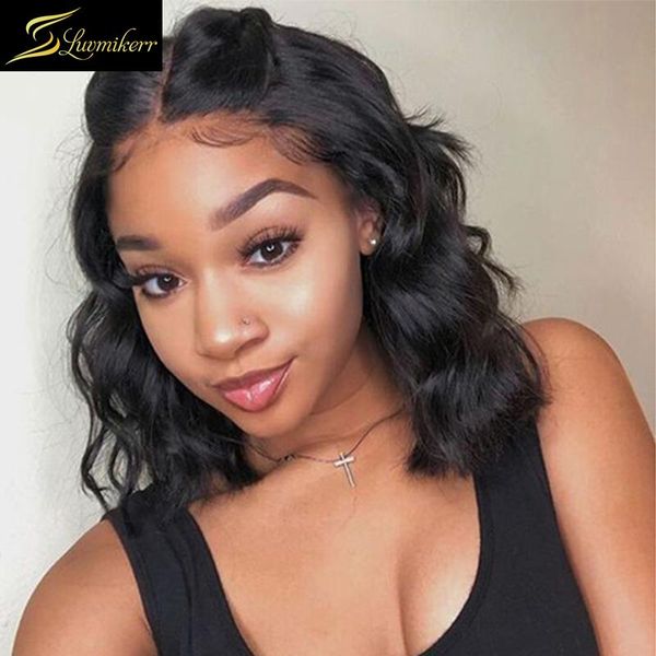 body wave short bob wig pre plucked 13x4 lace front natural human hair wigs for black women remy 180 density glueless, Black;brown
body wave short bob wig pre plucked 13x4 lace front natural human hair wigs for black women remy 180 density glueless, Black;brown