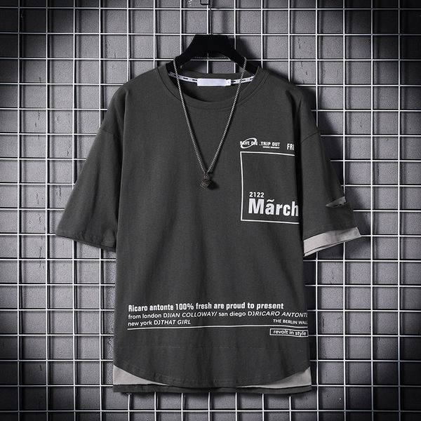 summer hip hop tshirt streetwear casual t-shirt mens clothing cool loose t shirts male printed stitching fake two-piece, White;black
summer hip hop tshirt streetwear casual t-shirt mens clothing cool loose t shirts male printed stitching fake two-piece, White;black