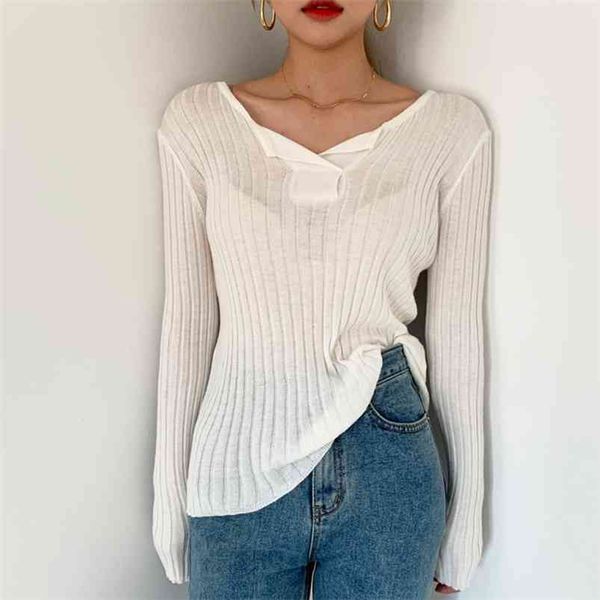women autumn temperament all-match v-neck leaking collarbone slim fit solid inner base sweater female hk010 210507, White;black
women autumn temperament all-match v-neck leaking collarbone slim fit solid inner base sweater female hk010 210507, White;black