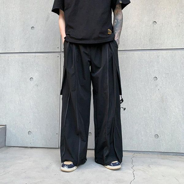 men's pants hip streetwear joggers 2021 men ribbons cargo pant trousers elastic waist loose harem, Black
men's pants hip streetwear joggers 2021 men ribbons cargo pant trousers elastic waist loose harem, Black