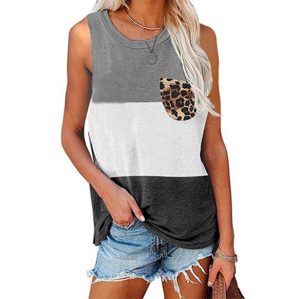 women's t-shirt summer sleeveless women tshirt vintage leopard patchwork casual streetwear basic tees 5xl femme, White
women's t-shirt summer sleeveless women tshirt vintage leopard patchwork casual streetwear basic tees 5xl femme, White