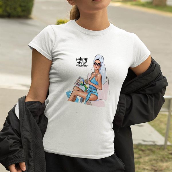 summer wake up and be women t shirts awe some printed short sleeve modern tees soft girl aesthetic clothes femme, White
summer wake up and be women t shirts awe some printed short sleeve modern tees soft girl aesthetic clothes femme, White