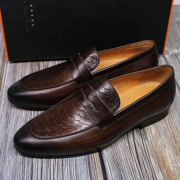 dress shoes felix chu luxury mens loafer genuine leather snake print wedding party casual men slip-on footwear comfortable 6asq, Black
dress shoes felix chu luxury mens loafer genuine leather snake print wedding party casual men slip-on footwear comfortable 6asq, Black