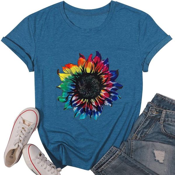 women's t-shirt women kawaii summer sunflower graphic tee t shirt for short sleeve casual shirts top, White
women's t-shirt women kawaii summer sunflower graphic tee t shirt for short sleeve casual shirts top, White