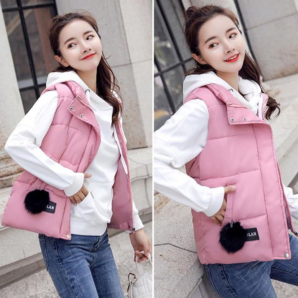 women's vests 2021 pink color winter thick women sleeveless cotton coat ladies collar female outwear clothing elegant waistcoats, Black;white
women's vests 2021 pink color winter thick women sleeveless cotton coat ladies collar female outwear clothing elegant waistcoats, Black;white