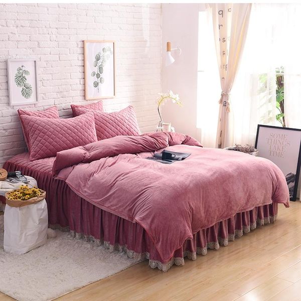 bedding sets bean paste purple pink gray red soft fleece fabric set flannel duvet cover thick lace bed skirt pillowcases fitted sheet
bedding sets bean paste purple pink gray red soft fleece fabric set flannel duvet cover thick lace bed skirt pillowcases fitted sheet