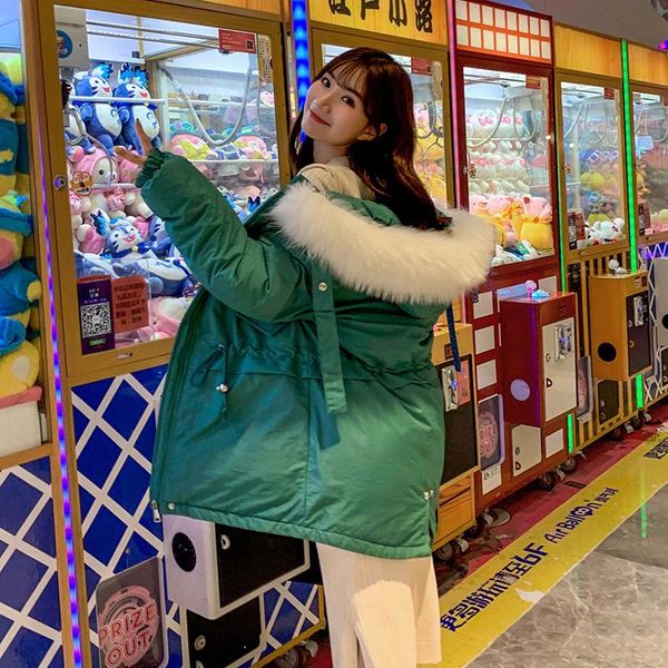 women's trench coats winter woman 2021 faux fur collar korean parka women jacket hooded coat female parkas casaco feminino, Tan;black
women's trench coats winter woman 2021 faux fur collar korean parka women jacket hooded coat female parkas casaco feminino, Tan;black