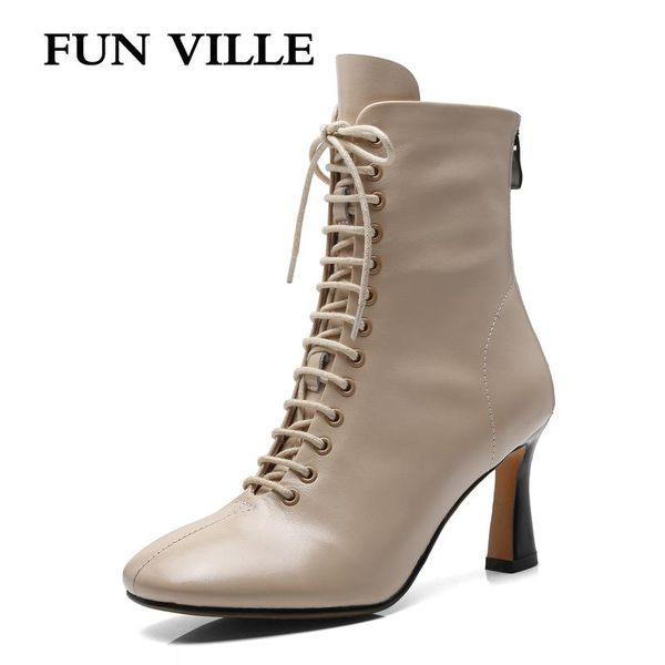 boots fun ville fashion women ankle spring autumn for woman genuine leather high heels square toe ladies shoes, Black
boots fun ville fashion women ankle spring autumn for woman genuine leather high heels square toe ladies shoes, Black