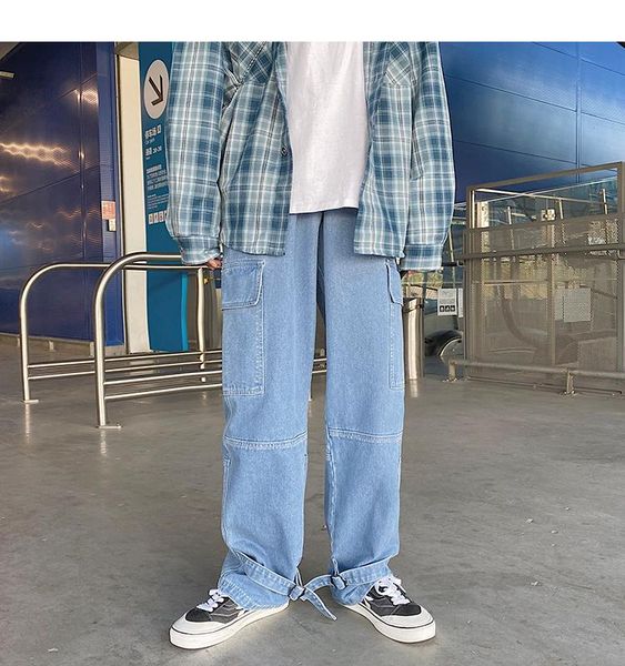 men's stitching wide-leg jeans fashion retro casual street wear autumn all-match loose hip-hop straight, Blue
men's stitching wide-leg jeans fashion retro casual street wear autumn all-match loose hip-hop straight, Blue