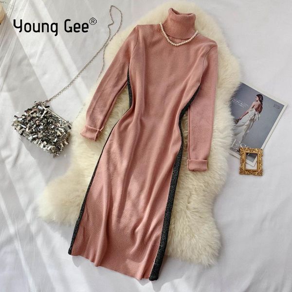 casual dresses young gee autumn winter knitted sweater turtleneck vintage women's dress thick knit slim twinkle side wraped hips, Black;gray
casual dresses young gee autumn winter knitted sweater turtleneck vintage women's dress thick knit slim twinkle side wraped hips, Black;gray