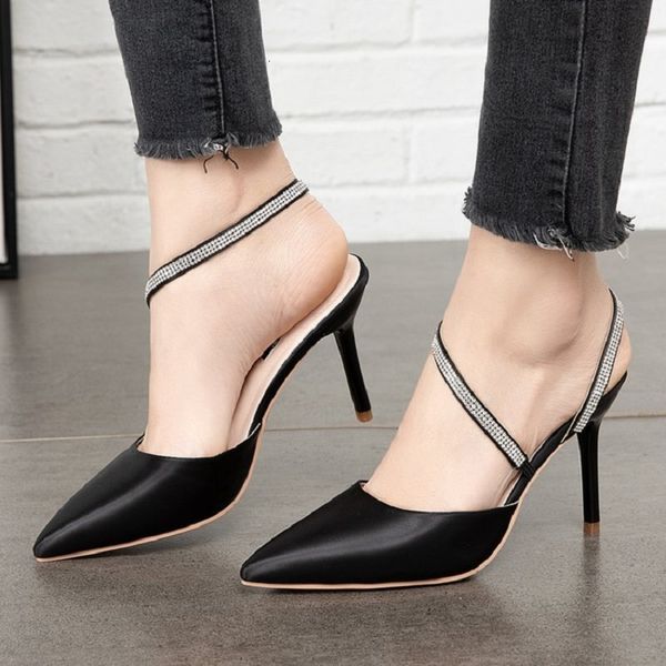 sandals pink wedding shoes women summer fashion pointed toe satin stiletto high heels rhinestone buckle sandals ol, Black
sandals pink wedding shoes women summer fashion pointed toe satin stiletto high heels rhinestone buckle sandals ol, Black
