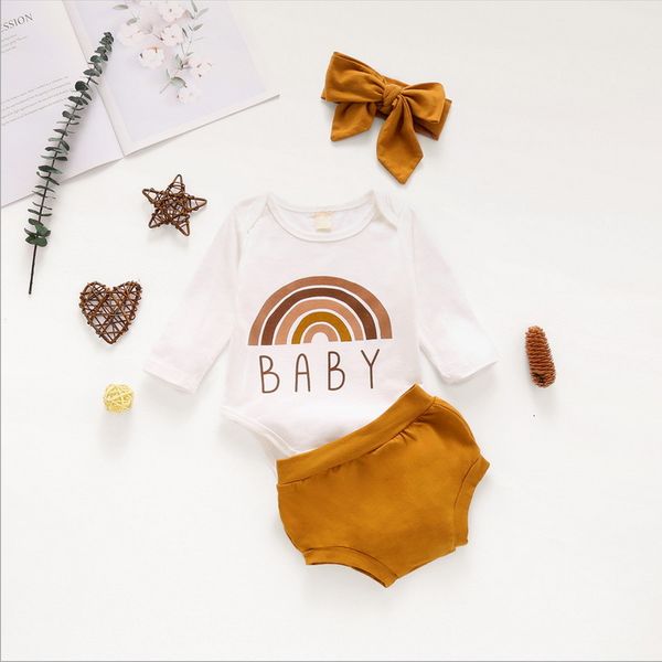 clothing sets wholesale white raiow long sleeve baby romper + coffee shorts+ head hair band girls e10760 7tp6
clothing sets wholesale white raiow long sleeve baby romper + coffee shorts+ head hair band girls e10760 7tp6