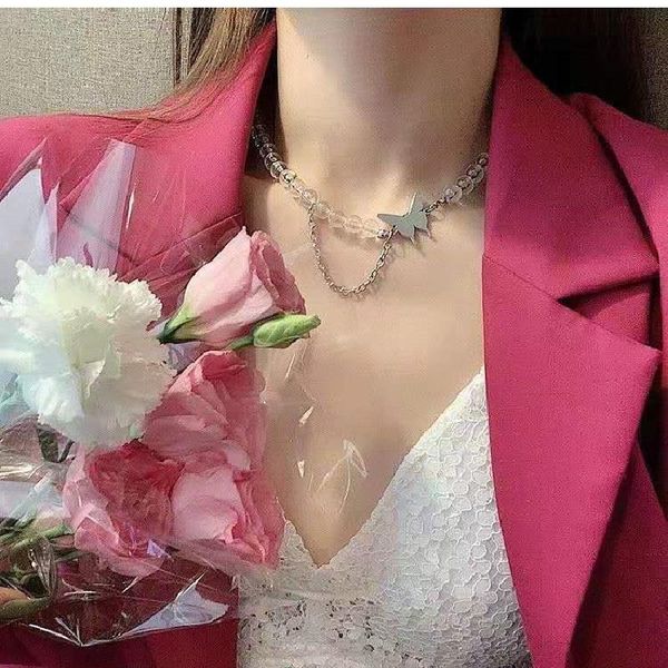 japanese and korean style immortal butterfly girl necklace beaded wild clavicle chain transparent simple elegant metal lady chokers, Golden;silver
japanese and korean style immortal butterfly girl necklace beaded wild clavicle chain transparent simple elegant metal lady chokers, Golden;silver