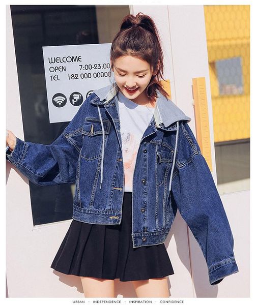 women's jackets 2021 spring autumn bf jacket two detachable denim cowboys outwears women, Black;brown
women's jackets 2021 spring autumn bf jacket two detachable denim cowboys outwears women, Black;brown