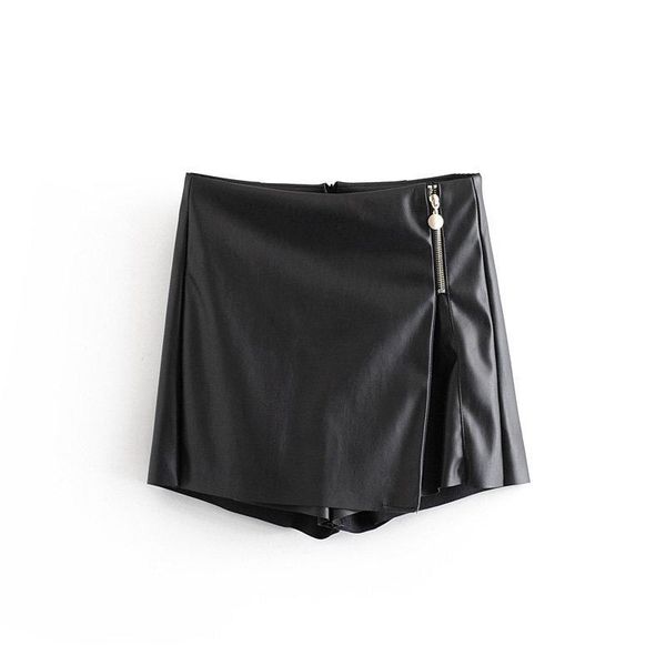 women's shorts 2021 summer women pu leather skirt black casual solid high waist with zipper quality slim femme ladies, White;black
women's shorts 2021 summer women pu leather skirt black casual solid high waist with zipper quality slim femme ladies, White;black