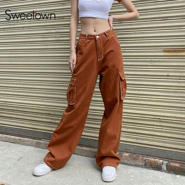 brown vintage harajuku cargo pants women y2k aesthetic streetwear wide leg pants big pockets low waist baggy trousers, Black;white
brown vintage harajuku cargo pants women y2k aesthetic streetwear wide leg pants big pockets low waist baggy trousers, Black;white