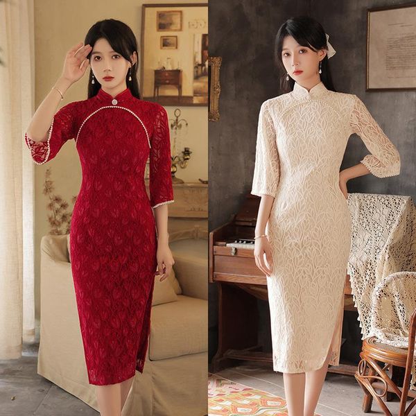 ethnic clothing women beige cheongsam exquisite mandarin collar qipao noble elegant evening party vestidos classic chinese style robe g, Red
ethnic clothing women beige cheongsam exquisite mandarin collar qipao noble elegant evening party vestidos classic chinese style robe g, Red