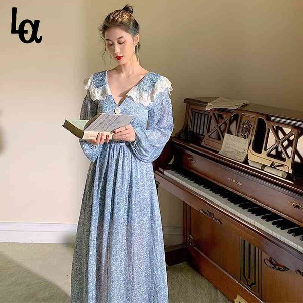 women spring floral split dress lace stitch peter pan collar long sleeve female backless holiday print vestido 210519, Black;gray
women spring floral split dress lace stitch peter pan collar long sleeve female backless holiday print vestido 210519, Black;gray