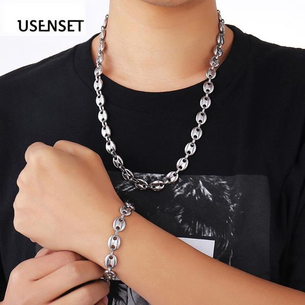coffee beans chains necklaces bracelets set 6mm 8mm 11mm 13mm stainless steel jewelry for men women hiphop statement usenset, Silver
coffee beans chains necklaces bracelets set 6mm 8mm 11mm 13mm stainless steel jewelry for men women hiphop statement usenset, Silver