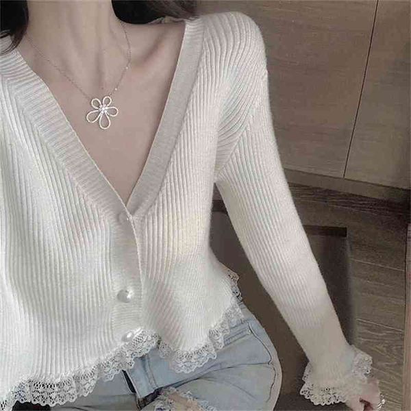 spring autumn women knitted cardigan deep v-neck long sleeve beading lace patchwork sweaters ladies crop 210513, White;black
spring autumn women knitted cardigan deep v-neck long sleeve beading lace patchwork sweaters ladies crop 210513, White;black