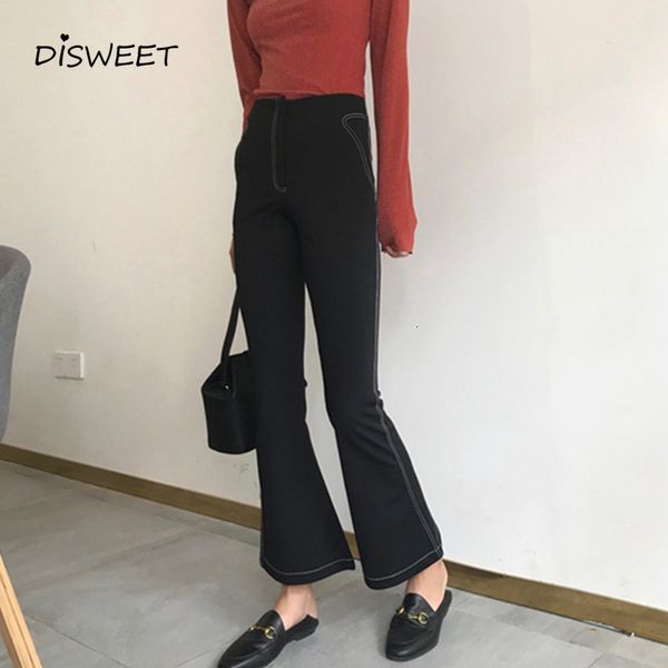 pant korean high waist striped bell-bottom simple slim stretch black ladies pants autumn winter retro trousers woman, Black;white
pant korean high waist striped bell-bottom simple slim stretch black ladies pants autumn winter retro trousers woman, Black;white